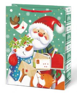 SAC CADEAU LARGE - PÈRE NOËL AVEC COURRIER